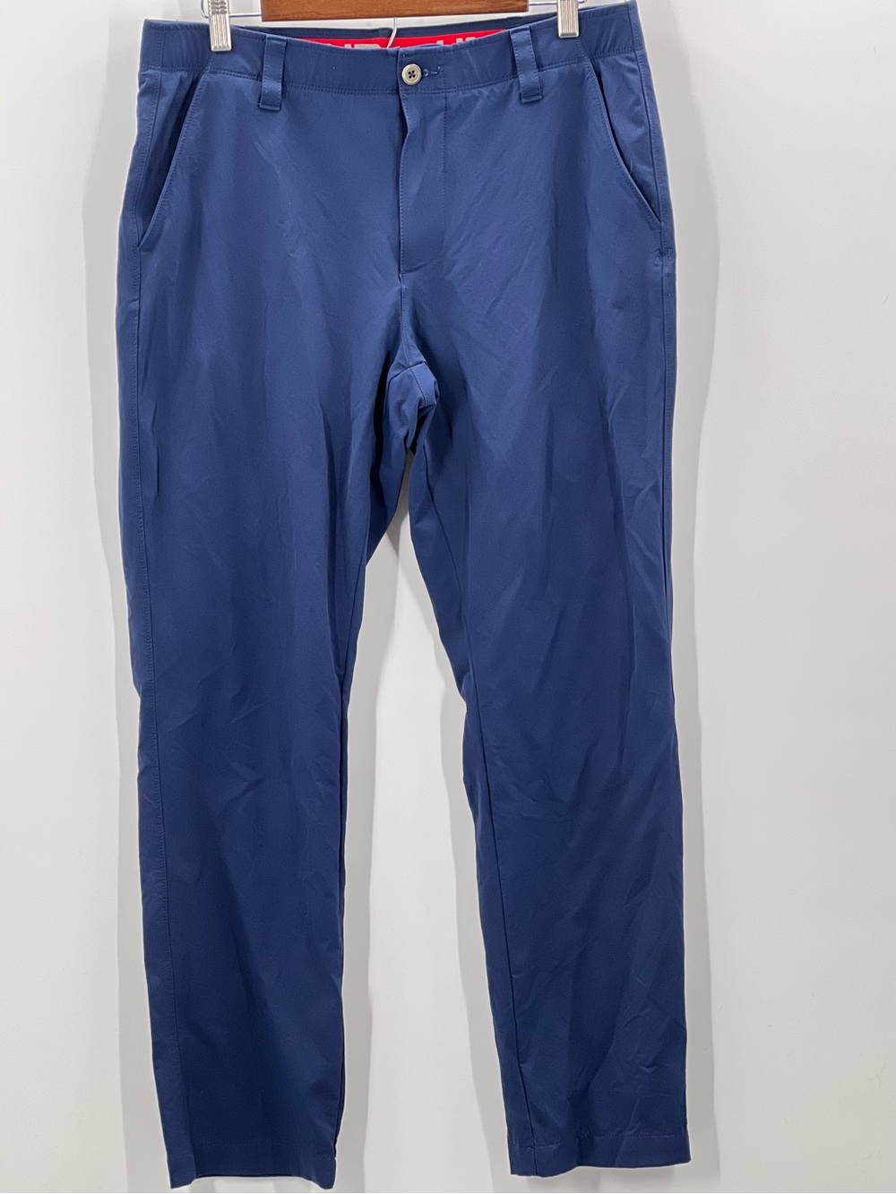 J036 Under Armour Loose Men's UA Match Play Golf Pants Size 34X30 Blue